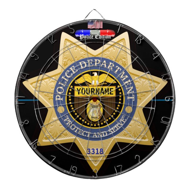 Personalized Police Edition Dart Board (Front)
