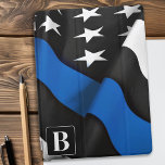 Personalized Police Flag Thin Blue Line iPad Pro Cover<br><div class="desc">Thin Blue Line iPad cover - American flag in Police Flag colors, distressed design . Personalize with Officer's name. This personalized police iPad case is perfect for police departments and law enforcement departments. COPYRIGHT © 2020 Judy Burrows, Black Dog Art - All Rights Reserved. Personalized Police Flag Thin Blue Line...</div>
