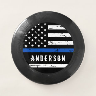 Personalized Police Flag Thin Blue Line Wham-O Frisbee