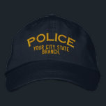 Personalized Police Hat<br><div class="desc">A fine police embroidered baseball cap gift idea. Here's a fine line up of custom blue line design style available as an embroidery on embroidered casual baseball caps for everyone. Use the "Ask this Designer" link to contact us with your special design requests or for some assistance with any of...</div>