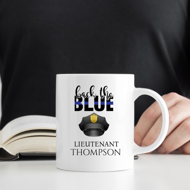 Personalized Police  Hat Back the Blue Coffee Mug (Creator Uploaded)