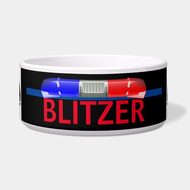 Personalized Police K-9 Dog Bowl (Front)