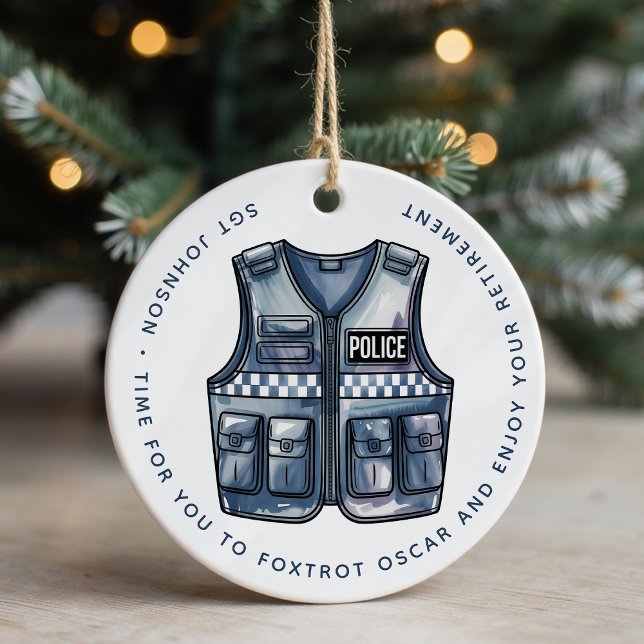 Personalized Police Law Enforcement Retirement Ceramic Ornament (Creator Uploaded)
