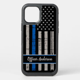 Personalized Police Law Enforcement Thin Blue Line OtterBox iPhone Case