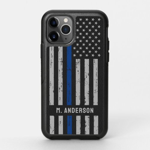 Personalized Police Law Enforcement Thin Blue Line OtterBox Symmetry iPhone 11 Pro Case