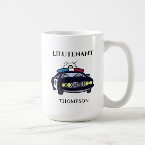 Personalized Police Lieutenant Coffee Mug