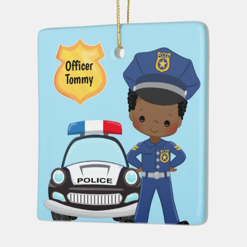 Personalized Police Officer and Patrol Car Kids Ceramic Ornament | Zazzle