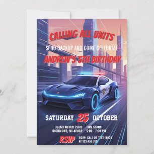 Personalized Police Officer Birthday Party Invitation
