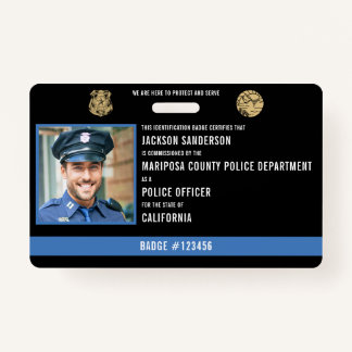 Personalized Police Officer Law Enforcement ID Badge