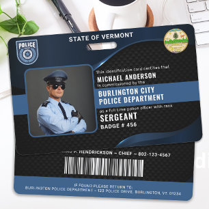 Personalized Police Officer Law Enforcement ID  Badge