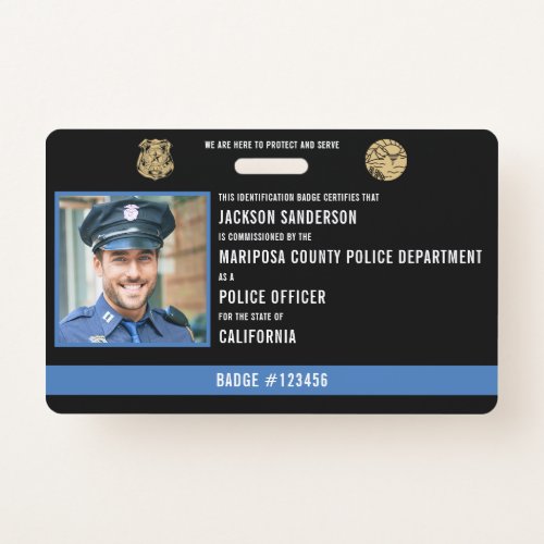 Personalized Police Officer Law Enforcement ID Badge