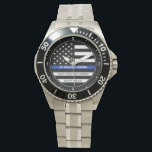 Personalized Police Officer NAME Sheriff's Deputy Watch<br><div class="desc">Personalize this truly unique, one-of-a-kind Custom Police Officer / Sherriff Thin Blue Line Flag Gift. Perfect addition to your home and garage decor! Personalized with your Name, Station/Department Info or Custom Text! Perfect gift for that special person in your life... . Law Enforcement - Police Station - Local First Responder...</div>