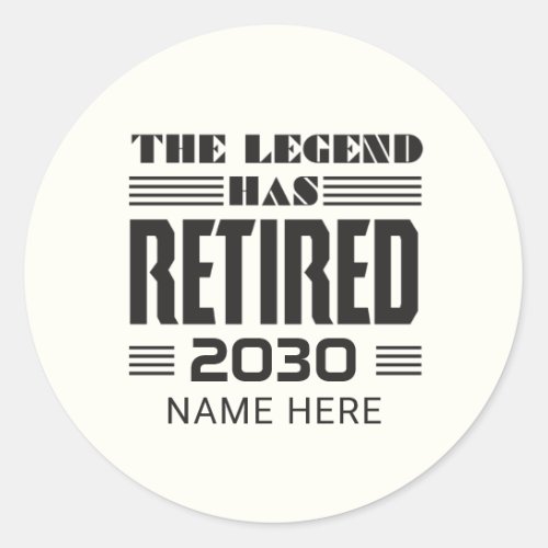 Personalized Police Officer Retirement Classic Round Sticker
