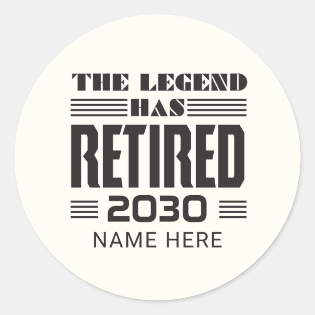 Personalized Police Officer Retirement Classic Round Sticker (Front)