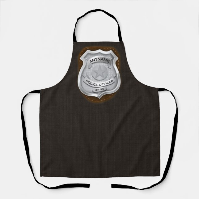 Personalized Police Officer Sheriff Cop NAME Badge Apron (Front)