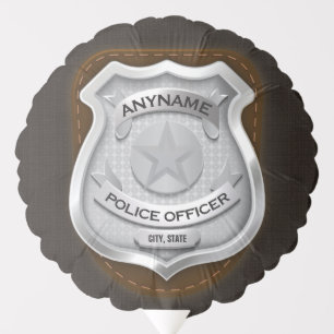 Personalized Police Officer Sheriff Cop NAME Badge Balloon
