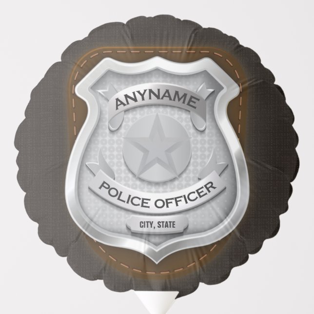 Personalized Police Officer Sheriff Cop NAME Badge Balloon (Front)