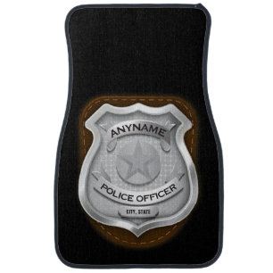 Personalized Police Officer Sheriff Cop NAME Badge Car Floor Mat