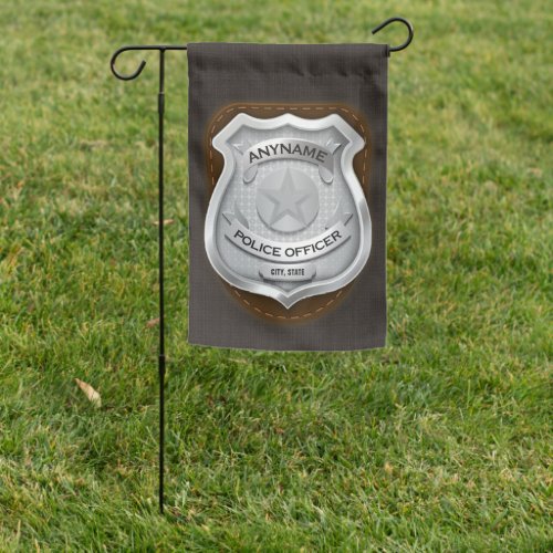 Personalized Police Officer Sheriff Cop NAME Badge Garden Flag