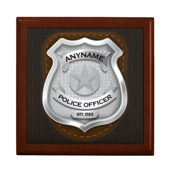 Personalized Police Officer Sheriff Cop NAME Badge Gift Box (Front)