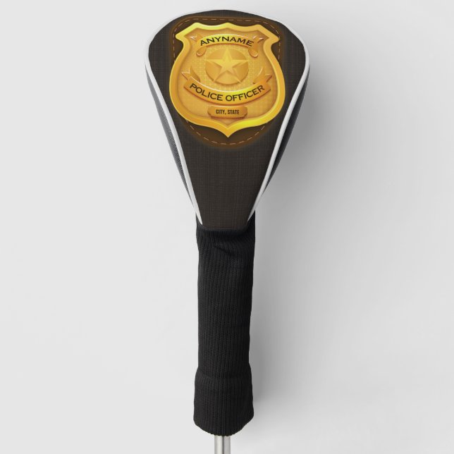 Personalized Police Officer Sheriff Cop NAME Badge Golf Head Cover (Front)