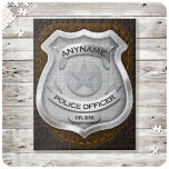 Personalized Police Officer Sheriff Cop NAME Badge Jigsaw Puzzle<br><div class="desc">Personalized NAME Police Officer Sheriff Cop Badge Design with textured background.  - Customize with your Name or Custom text! ♥ Highway Patrolman</div>