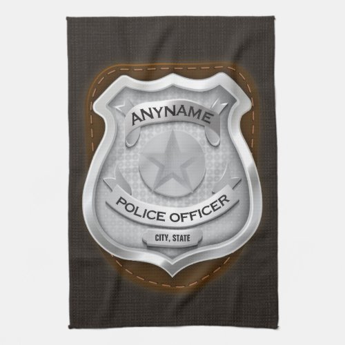 Personalized Police Officer Sheriff Cop NAME Badge Kitchen Towel