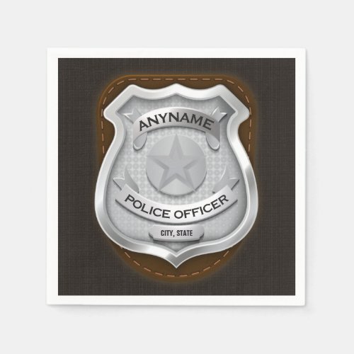 Personalized Police Officer Sheriff Cop NAME Badge Napkins