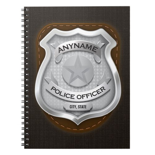 Personalized Police Officer Sheriff Cop NAME Badge Notebook
