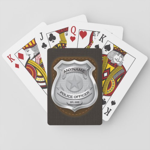 Personalized Police Officer Sheriff Cop NAME Badge Poker Cards
