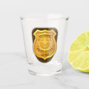 Personalized Police Officer Sheriff Cop NAME Badge Shot Glass