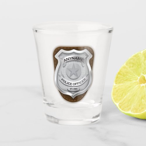 Personalized Police Officer Sheriff Cop NAME Badge Shot Glass