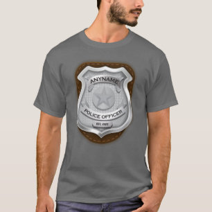 Personalized Police Officer Sheriff Cop NAME Badge T-Shirt