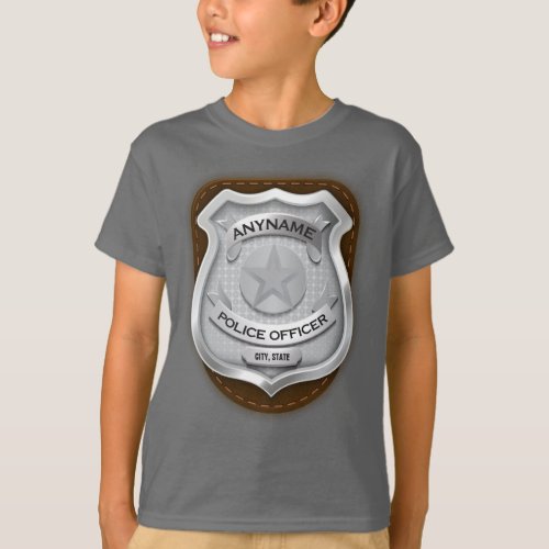 Personalized Police Officer Sheriff Cop NAME Badge T_Shirt