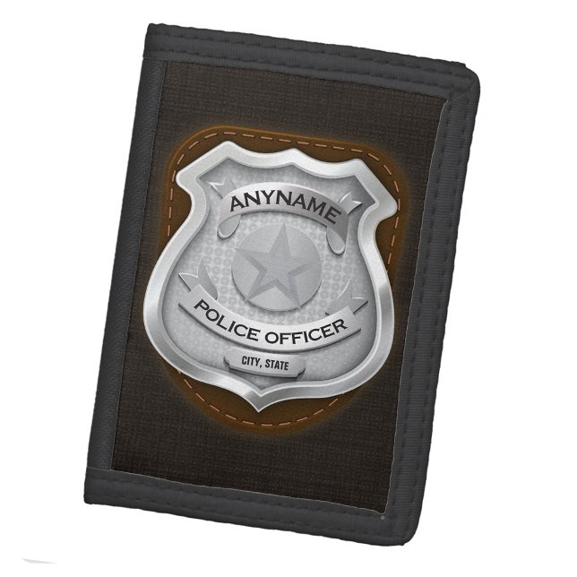 Personalized Police Officer Sheriff Cop NAME Badge Trifold Wallet (Creator Uploaded)