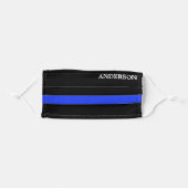 Personalized Police Officer Thin Blue Line Adult Cloth Face Mask (Front, Folded)