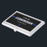 Personalized Police Officer Thin Blue Line Business Card Case<br><div class="desc">Personalized Thin Blue Line Police Officer Gifts</div>