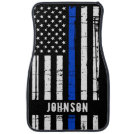 Personalized Police Officer Thin Blue Line Car Floor Mat Personalized Police Officer Thin Blue Line Car Floor Mat