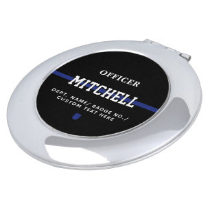 Personalized Police Officer Thin Blue Line Compact Mirror