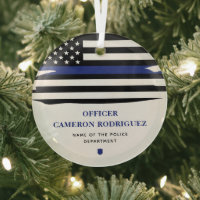 Personalized Police Officer Thin Blue Line Flag