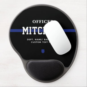 Personalized Police Officer Thin Blue Line Gel Mouse Pad