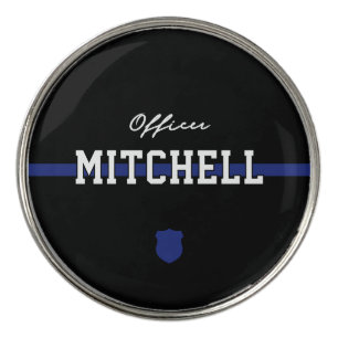 Personalized Police Officer Thin Blue Line Golf Ball Marker
