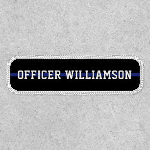 Personalized Police Officer Thin Blue Line Patch
