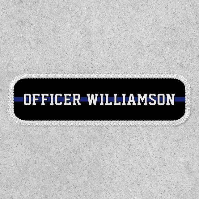 Personalized Police Officer Thin Blue Line Patch (Front)