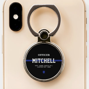 Personalized Police Officer Thin Blue Line Phone Ring Stand