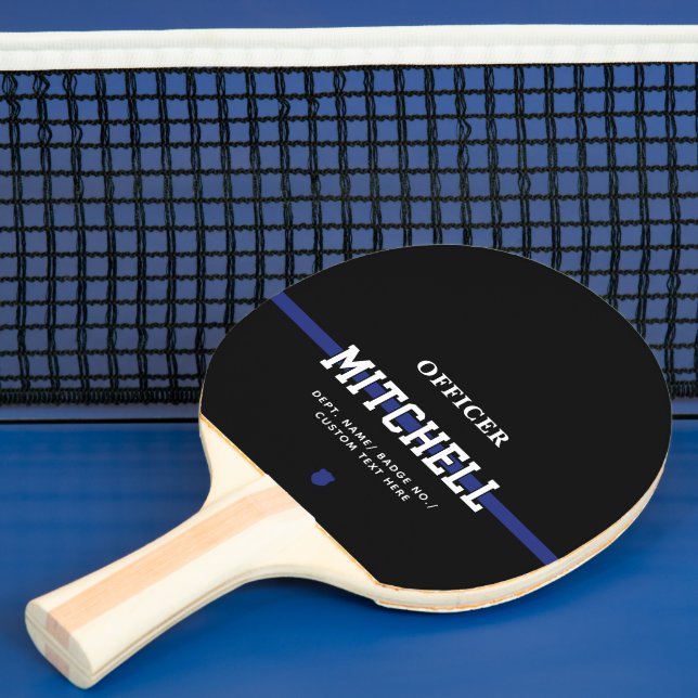 Personalized Police Officer Thin Blue Line Ping Pong Paddle (Insitu)