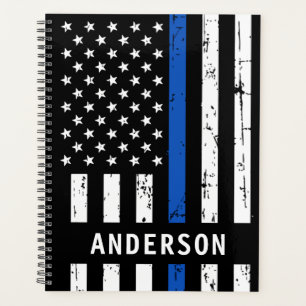 Personalized Police Officer Thin Blue Line Planner