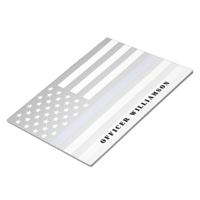 Personalized Police Officer Thin Blue Line Police Notepad (Angled)