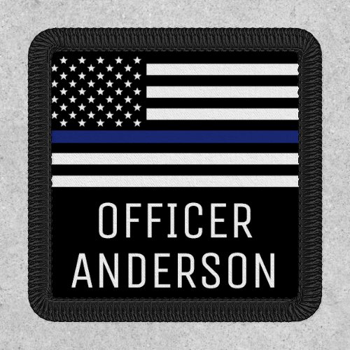Personalized Police Officer Thin Blue Line Police Patch