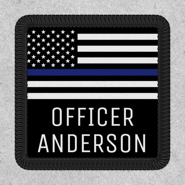 Personalized Police Officer Thin Blue Line Police Patch (Front)
